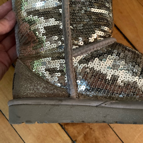 Silver Sparkle Ugg Boots - Picture 4 of 5